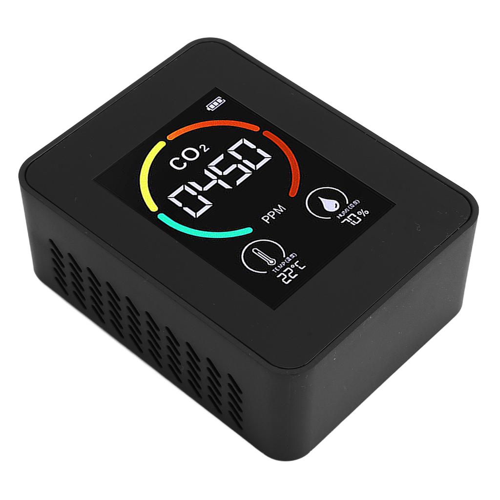 Air Quality Detector 3 in 1 Portable Large Color Display Accurate CO2 Temperature Humidity Tester for Home School