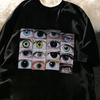 Unisex Hip Hop Streetwear T Shirt Eyes World Graphic Harajuku TShirt Cotton Casual Tshirt Summer Short Sleeve Tops Tees Black