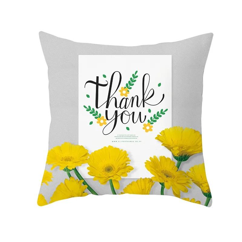 Цветочная открытка с принтом Декоративная наволочка Гостиная Офис Украшения Домашняя наволочка 40x40cm