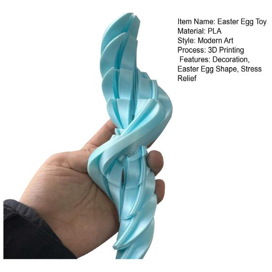 Zabawka Jajko Wielkanocne Odstresowujące Drukowane 3D Jajko Spiralne Zabawka Fidget Jajko Skręcane Puzzle Zabawka na Biurko Wypełniacze do Koszyka Wielkanocnego Upominki na Imprezę