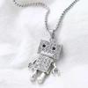 2023 Diamond Robot Pendant Necklace: Versatile Women's Style & Elegant Clavicle Chain