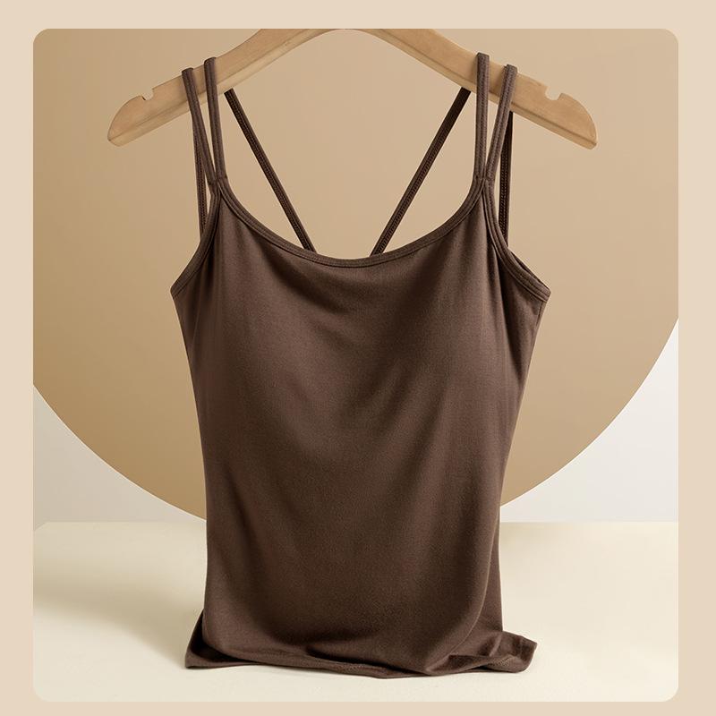 Damski Seksowny Top Kamizelka Plus Size z Wkładkami na Biust - Wszechstronna Bielizna Wewnętrzna i Odzież Wierzchnia