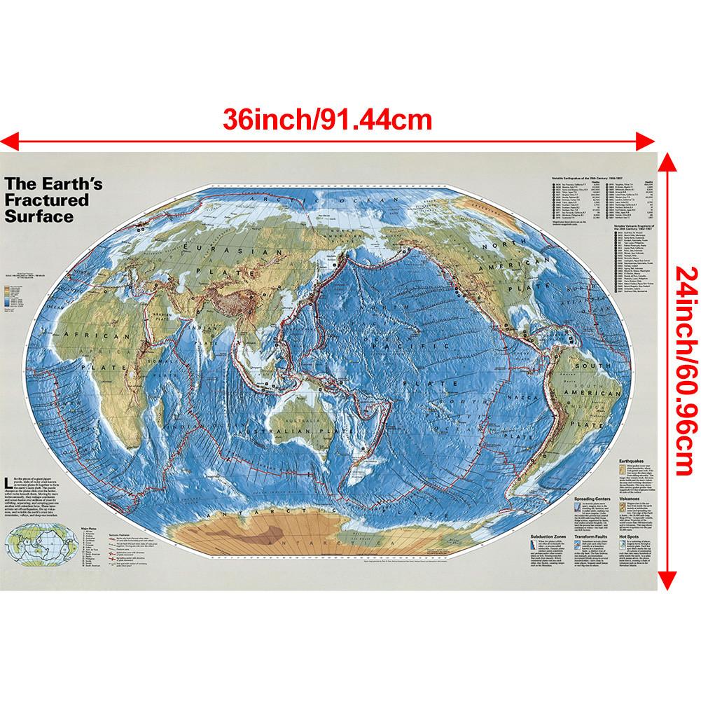 Decorative Hanging Picture-National Geographic Map of North America for Classroom,Student,Home Decoration,Wall Decor,Travel Supplies