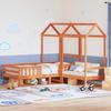 VidaXL Bed and Bench Set with Roof 75x190 Cm Solid Pine Wood, Bedroom Furniture, Slatted Base, Bed Frame In 3282185