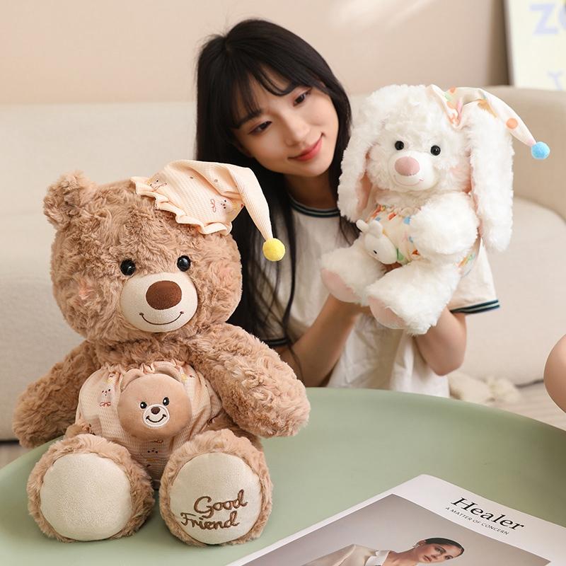 New Bear Dog Rabbit Plush Toys High Quality Good Night Bear Dog Rabbit Plush Toys High Quality Cozy Sweet Adorable Gift