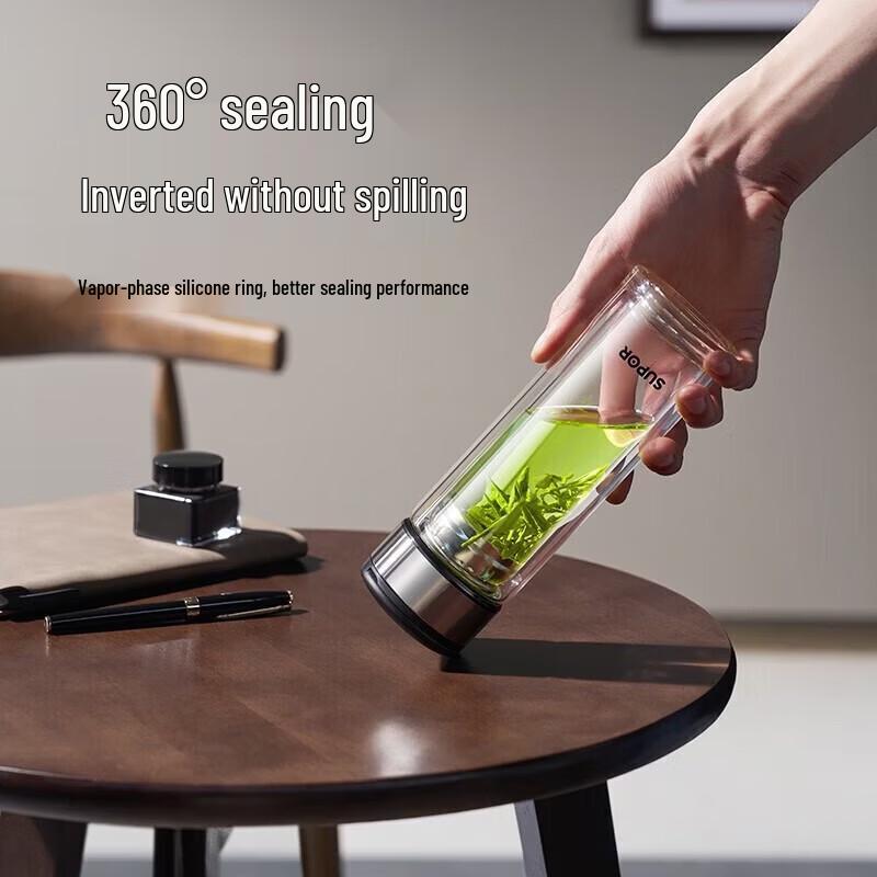 SUPOR Double-Layer Glass Tea Infuser Mug