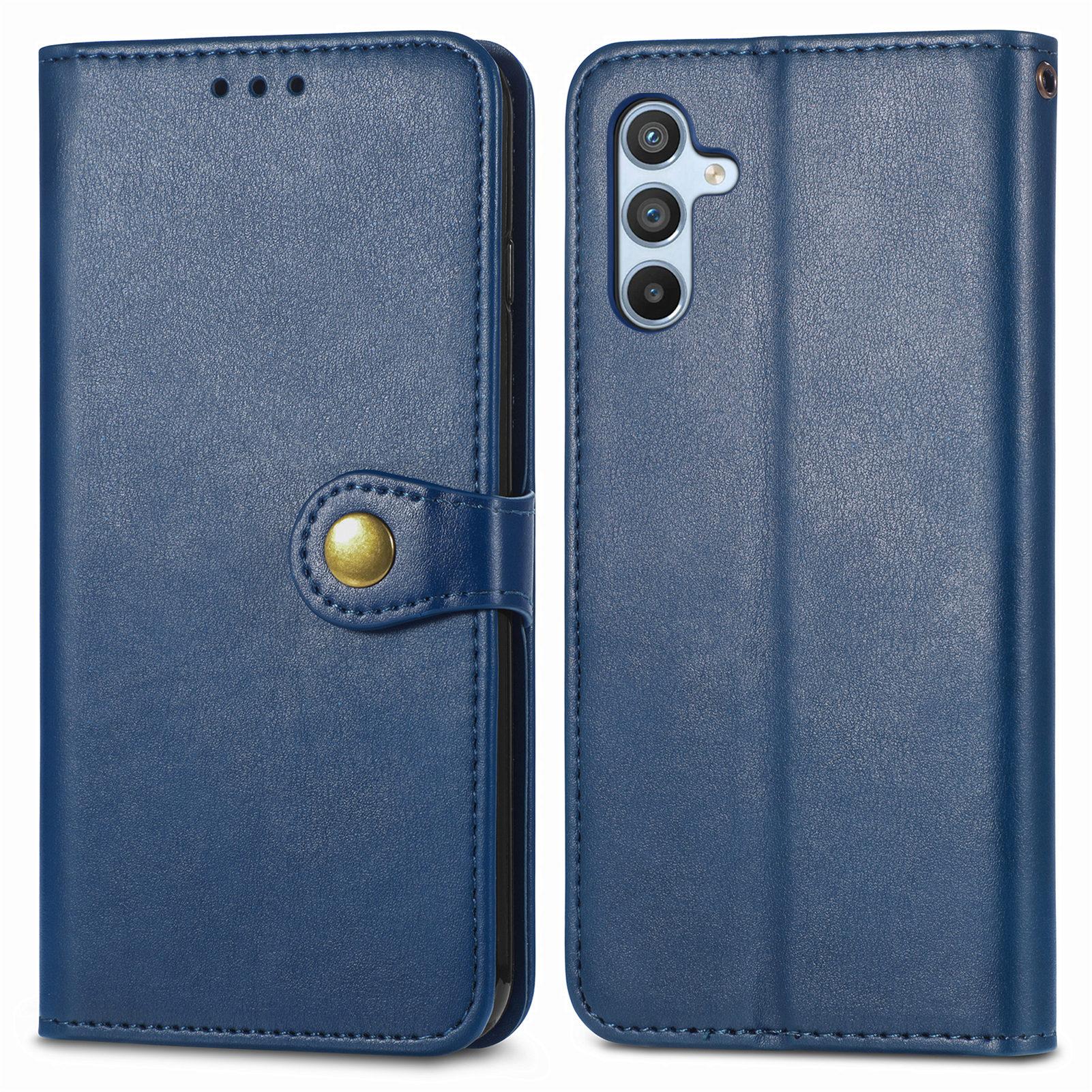 

Для Samsung Galaxy A56 5G Чехол Кожаный Чехол для Телефона Кошелек Подставка Обложка с Ремешком на Запястье Blue