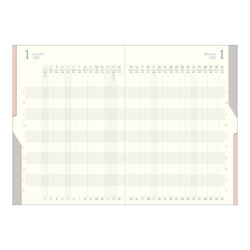 Midori Double Schedule Notebook 2025 B6 Monthly Progress Navy 22320006 (Starting October 2024)