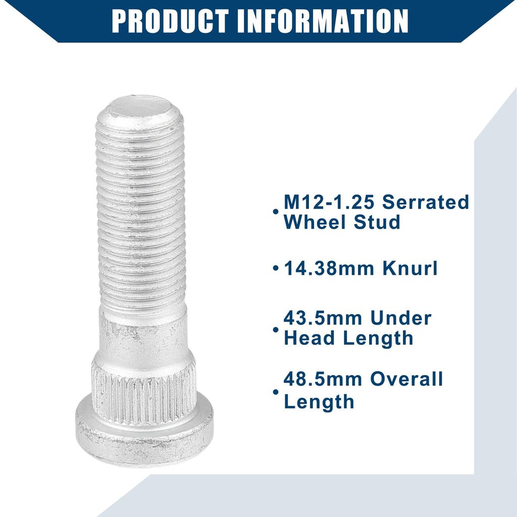 Hihaha Wheel Stud Bolt #28365-FE001/28365FE000 M12-1.25 Fits Subaru WRX 13-23 Toyota 86 17-20 Front