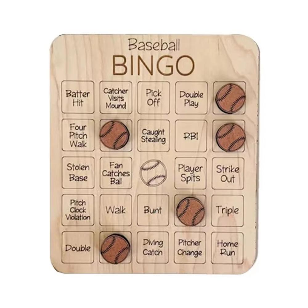 Wood Ball Bingo Game Family Game Night Party Games Wooden Bingo Board for Friends and Kids