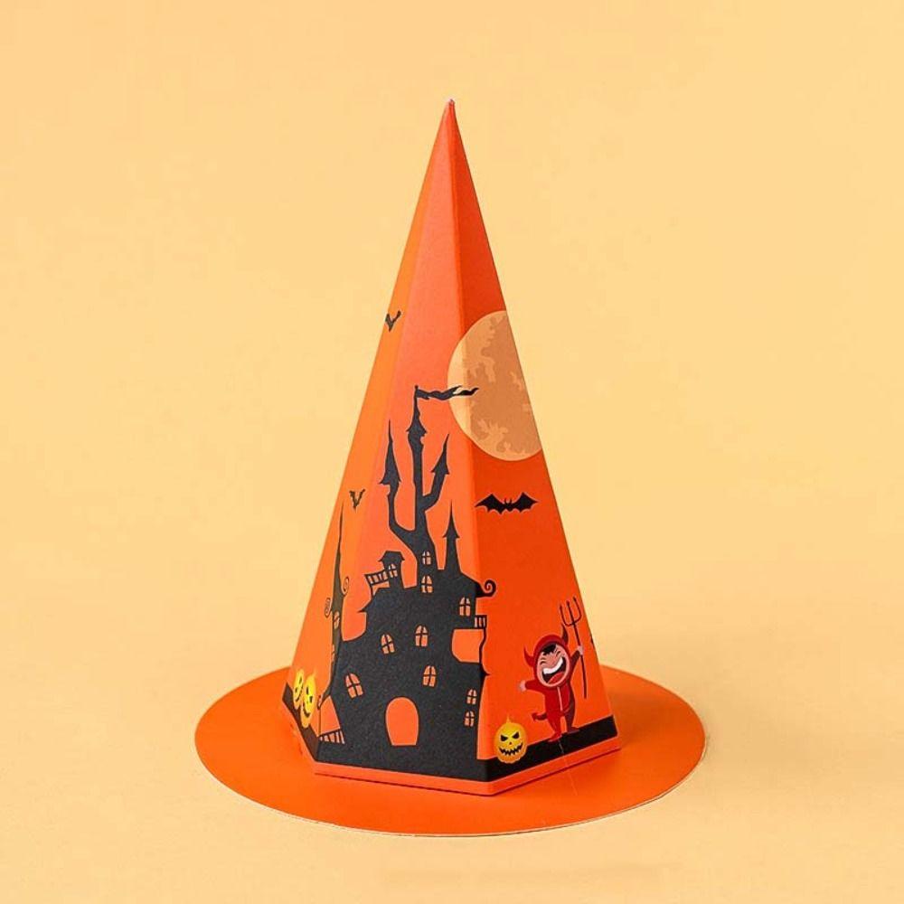 

Кошелек или жизнь Хэллоуин конфеты коробка бумажная коробка держатель конфет креативная шляпа ведьмы конфетный мешок ребенок оранжевый/фиолетовый