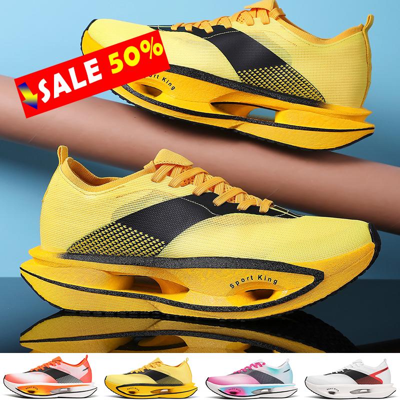 Men's Sports Shoes Full Palm Carbon Plate Running Shoes Men's and Women Marathon Racing Shock-absorbing Athletics Training Shoes