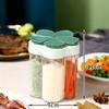 5-in-1 Seasoning Jar Airtight Travel Spice Container Clear Easy Cleaning Portable Convenient Seasoning Container Camping Gadget