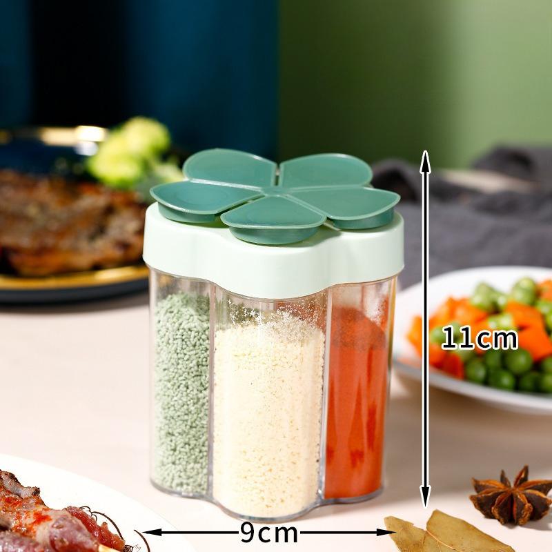 5-in-1 Seasoning Jar Airtight Travel Spice Container Clear Easy Cleaning Portable Convenient Seasoning Container Camping Gadget