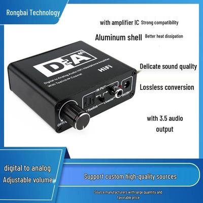 5.1 Channel Digital To Analog Audio Converter with Adjustable Optical Coaxial To 3.5mm Output