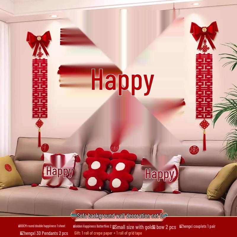 Wedding Ceremony Room Décor Set: Bridal & Groom's Room, Living Room Sofa & Background Wall Decorations