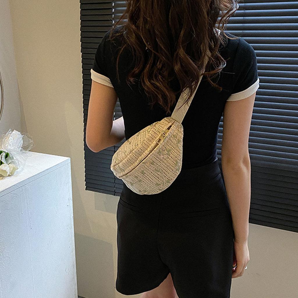 Straw Bag Beach Women Waist Pack Purse Casual Large Belt Bags Pouch Travel Phone Bag Fanny Packs Hip Pockets