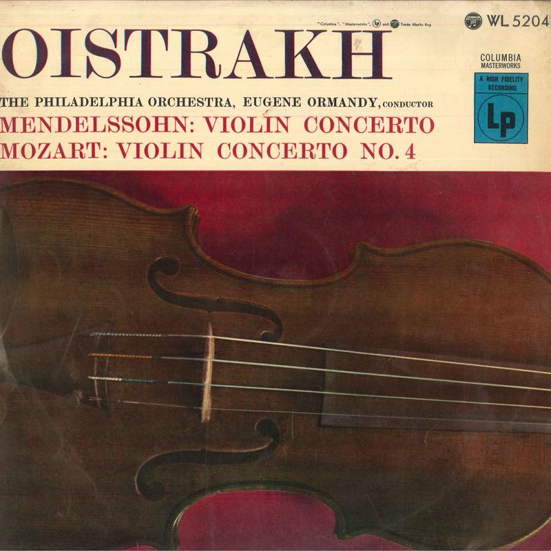 LP Record DAVID OISTRAKH(VIOLIN)/EUGENE ORMAN - Mendelssohn/Concerto In E Minor For WL5204 COLUMBIA Japan Classical Used