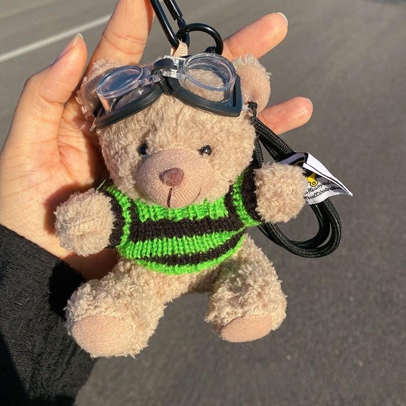 Ins Internet Celebrity Pilot Teddybär Plüsch Anhänger Kreative Puppe Niedliche Bär Puppe Schlüsselbund Tasche Hängendes Geschenk