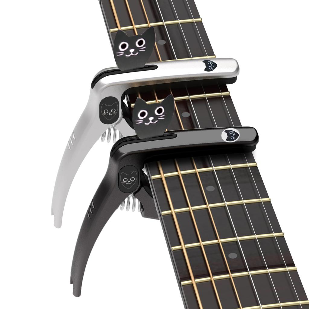 CATPO Capo Black Guitar Capo with Two Picks Cat-Shaped