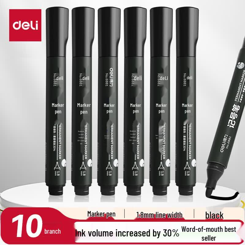 Deli 6881 Broad-Tip Oil-Based Marker Pen