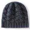 Autumn and Winter New Cashmere Blended Twisted Flower Thickened Warm Knitted Dome Men's and Women's Cashmere Hats Average Size