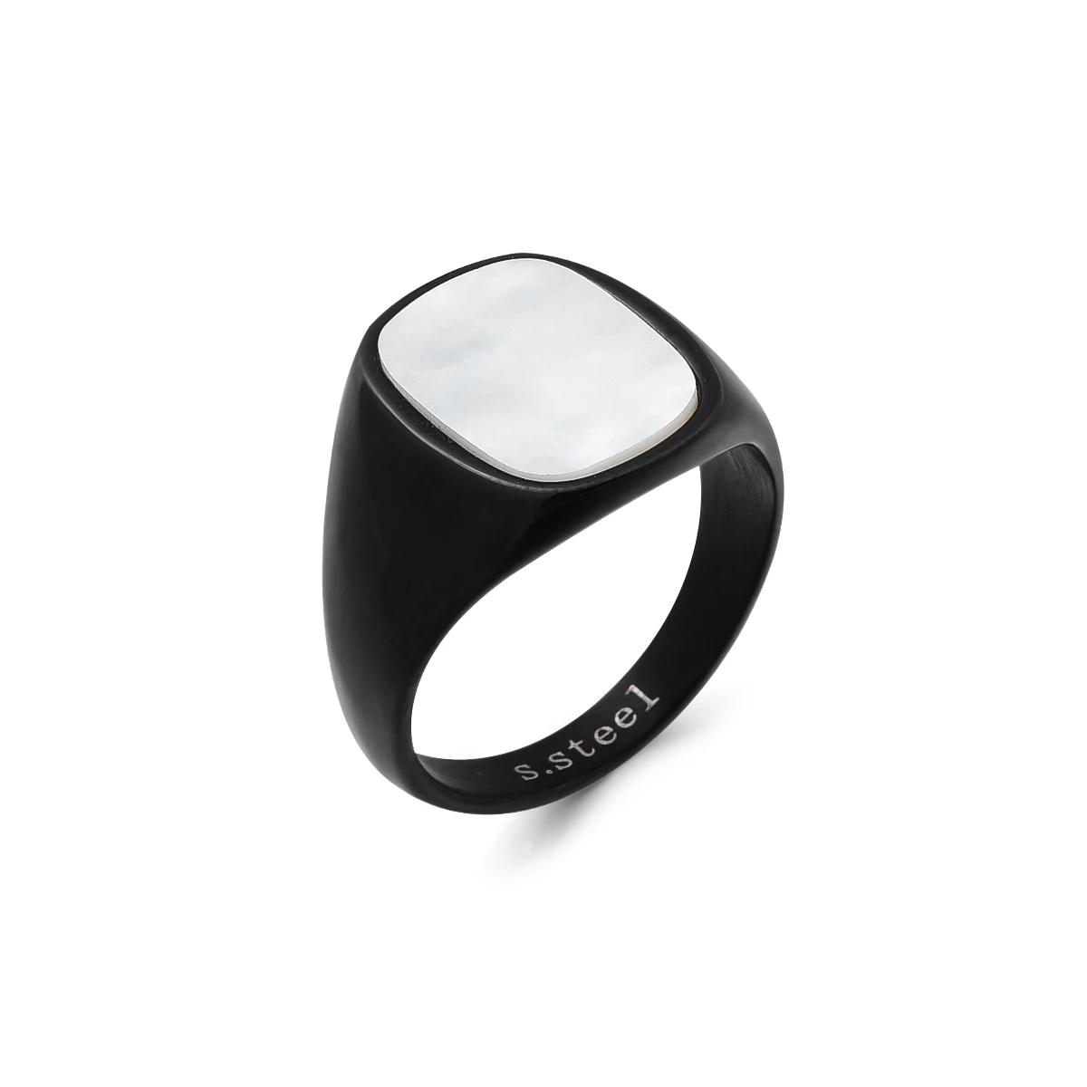 

Мужские/женские высококачественные обручальные кольца из оникса из нержавеющей стали 316L, классические модные трендовые ювелирные изделия 8