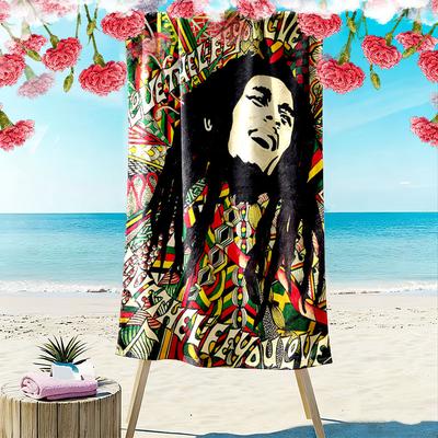 Bob Marley Spausdintas Paplūdimio Rankšluostis, Didelis Minkštas Greitai Džiūstantis Rankšluostis Paplūdimiui, Stovyklavimui, Plaukimui