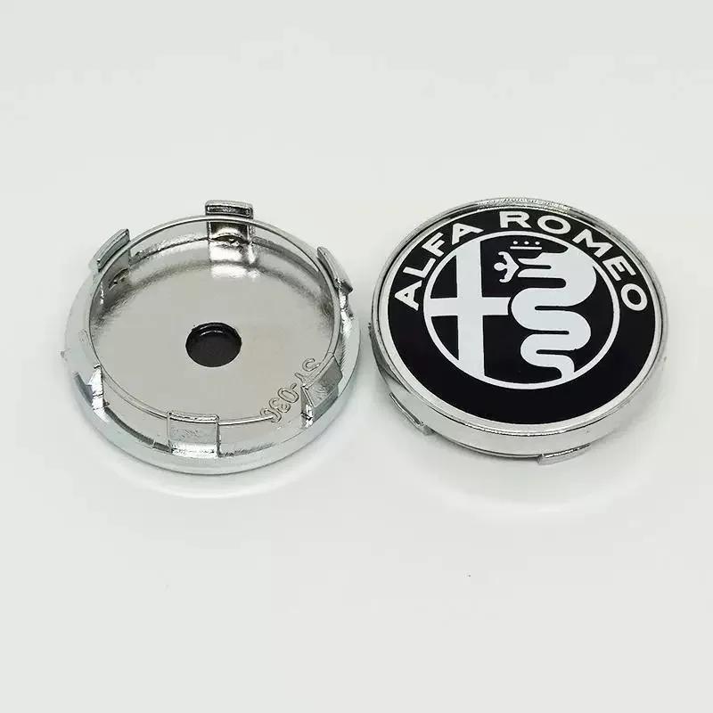 Car Stickers For Alfa Romeo 4PCS Car Wheel Center Hub Caps Cover For Alfa Romeo Giulia Stelvio Giulietta 156 159 147 Mito Tonale