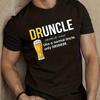 Druncle Funny Drinking Uncle Graphic Tee Beer Lover Gift Men Black Cotton Oversized T-shirt