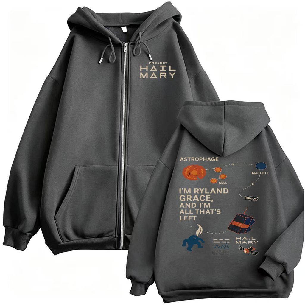 Project Hail Mary Fan Gift Zipper Hoodies Men Women Fashion Humor Gothic Sweatshirt Jacket Coats Casual Hoodie