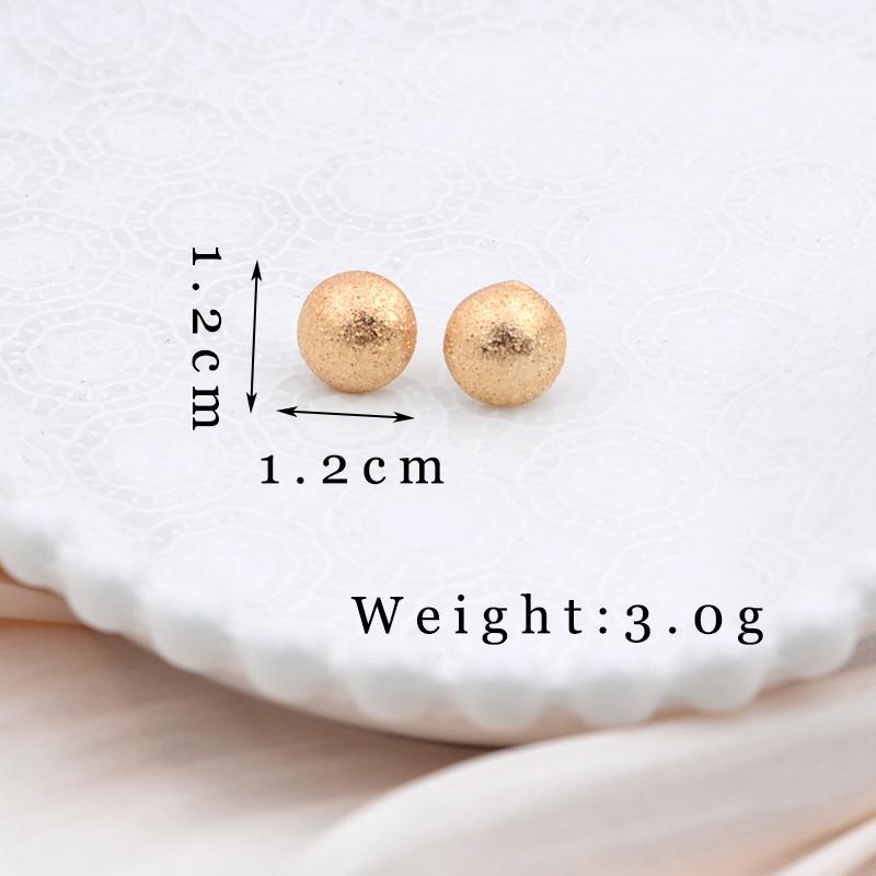Small Golden Stud Earrings for Women Geometry Frosting Metal Half Round Earrings Minimalist Trendy Jewelry Accessories