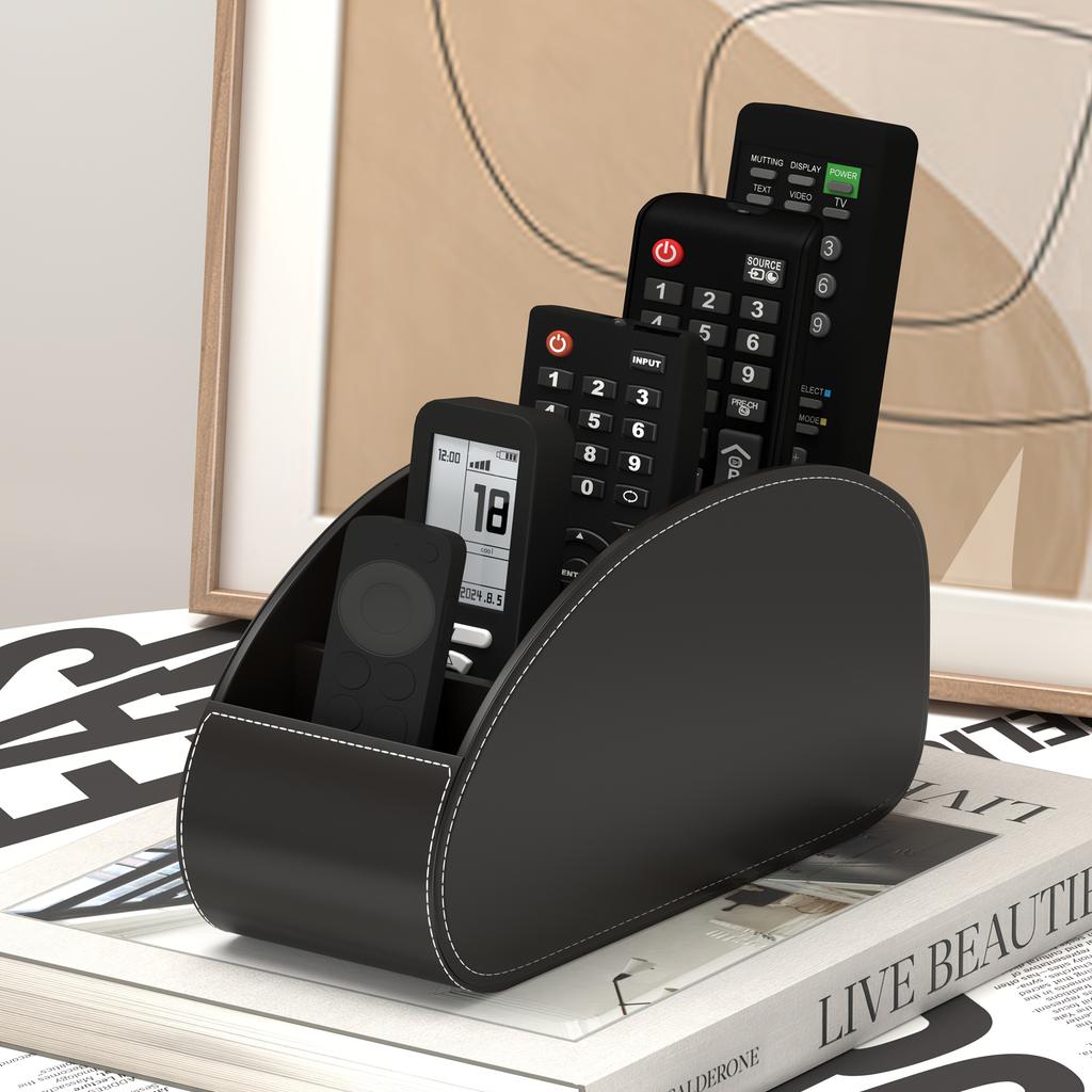 Remote Control Storage Box with 5 Grids Desktop Organizer Boxes Living Room Office Bedroom Desktop Storage Box Glasses Storage