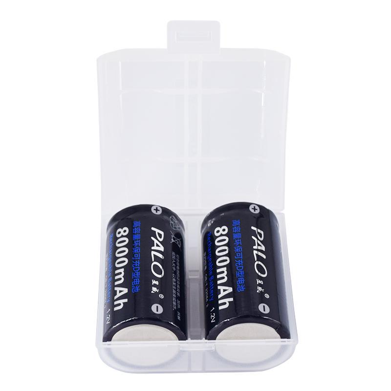 PALO 4PCS Original Battery New 1.2V D Size Battery with LCD USB Charger D Type 1.2V Ni-MH Rechargeable Battery For Flashlight Chargering Kit