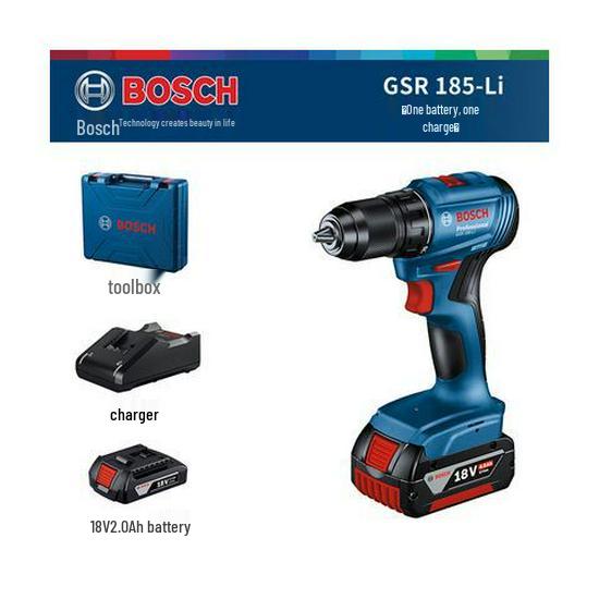 Bosch 18V Cordless Brushless Impact Driver Drill with Lithium-Ion Battery (GSR185/GSB185-Li)