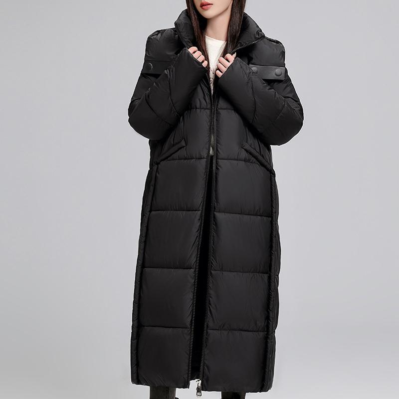 Fashion Winter Long Coat Women Parkas Hooded Elegant Loose Thick Warm Oversize Outerwears Lady Jackets