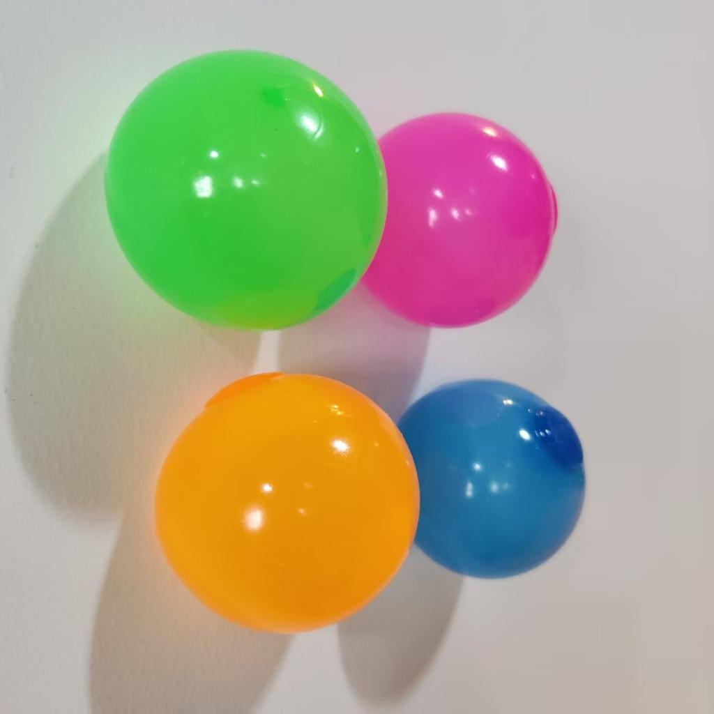 4Pcs Glow-in-the-dark Squishy Balls, Soft and Wall-sticky, Ideal Stress Relief Squeeze Toys for Daily Use.