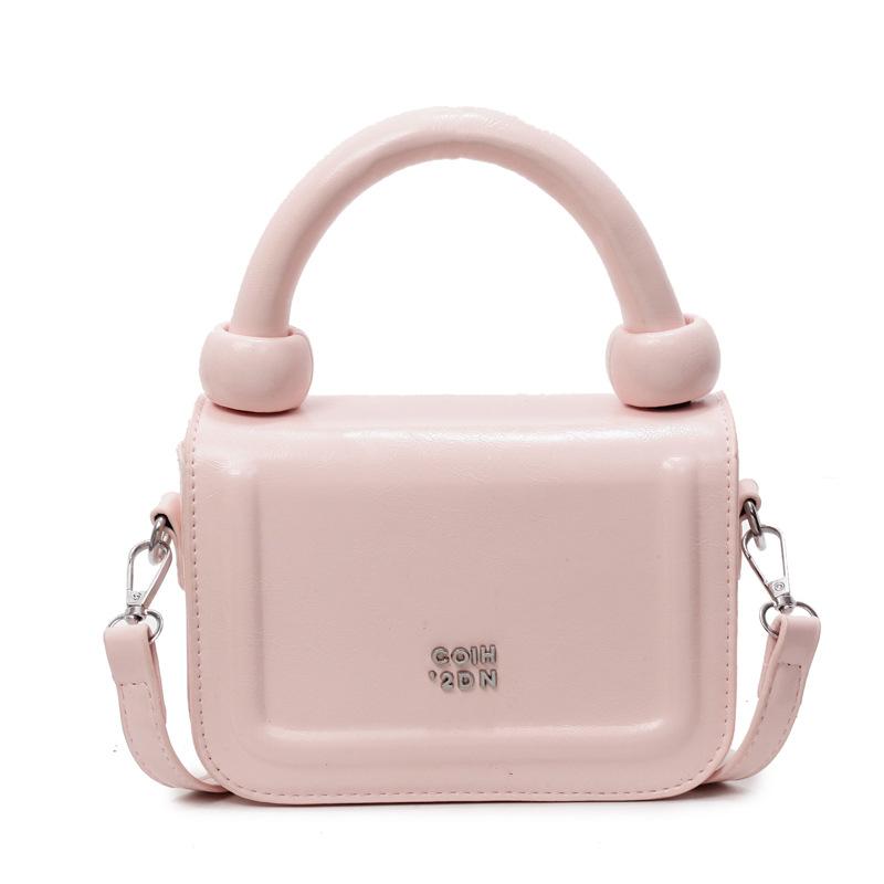 Popular Korean Simple Style Texture Portable Small Square Bag Women's Fashion Versatile Casual Cream Style Messenger Bag