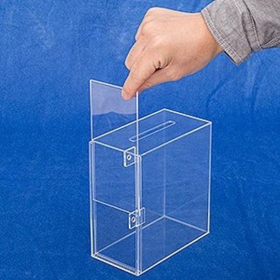 Japan VCS Acrylic Donation Box Small Donation Box with Lock Padlock and Seal Included 51069 Box/Suggestion W150×D80×H160mm