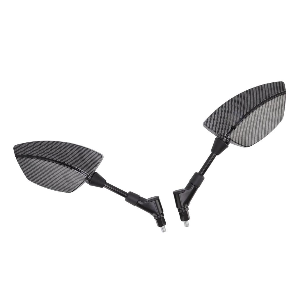 Pair Motorcycle Rear View Mirror 360 Degree Rotation Convex Glass Universal for Scooters ATVs with 8mm Base