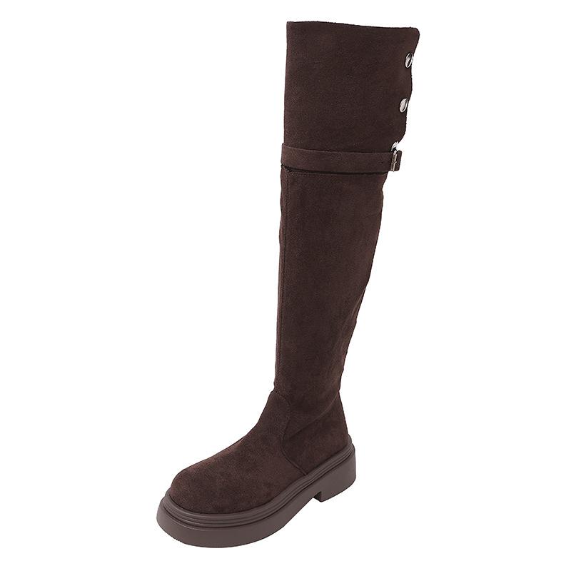 Temperament small man over the knee thick-soled boots women's boots 2025 burst fire new spring thin tall knight boots