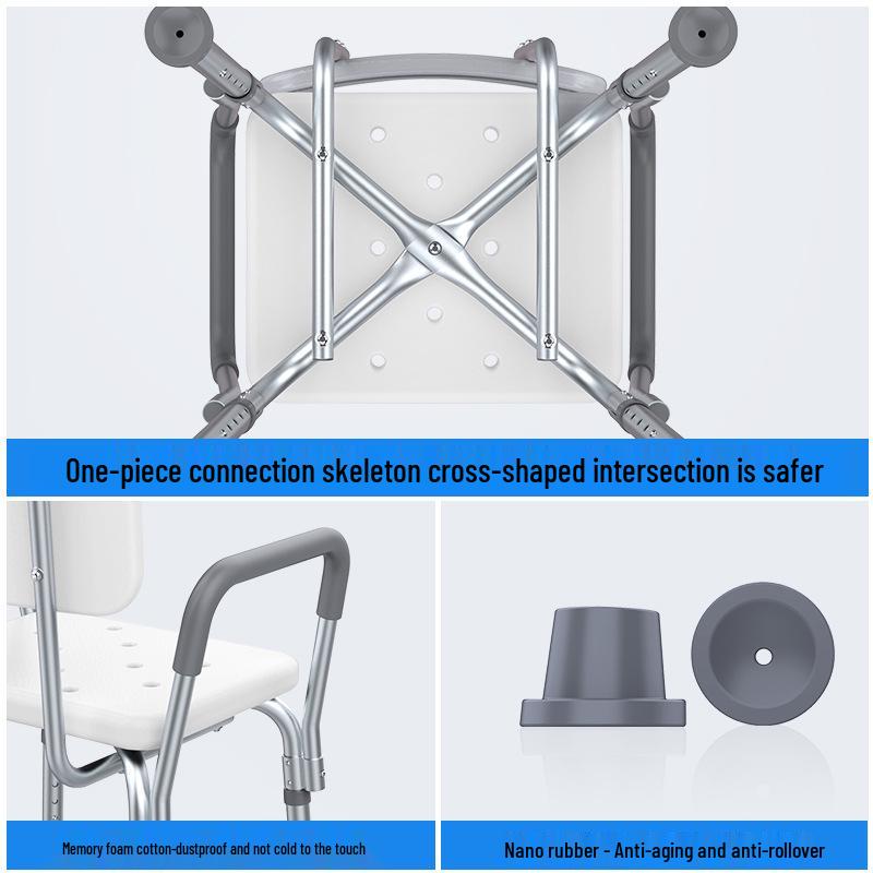 Non-slip Shower Chair for Seniors - Age-friendly Bath Stool