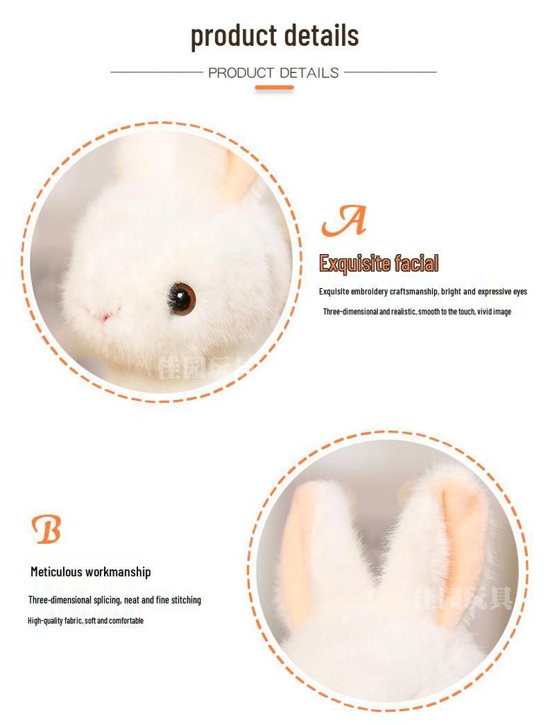 Adorable White Rabbit Plush Toy: Cute Cartoon Rabbit Doll Pendant