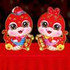 1 Pair Glitter Zodiac Snake Door Sticker 3D Couplet Spring Festival Windows Decal  Shopping Mall