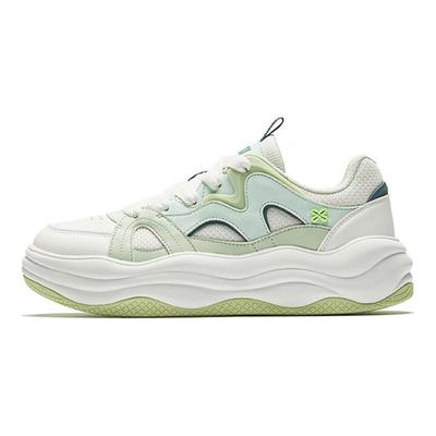 Modetrend Stoßdämpfend Leichtgewicht Erhöhte Höhe Low Top Sneakers Damen Sneakers Weiß Grün 122528035-2