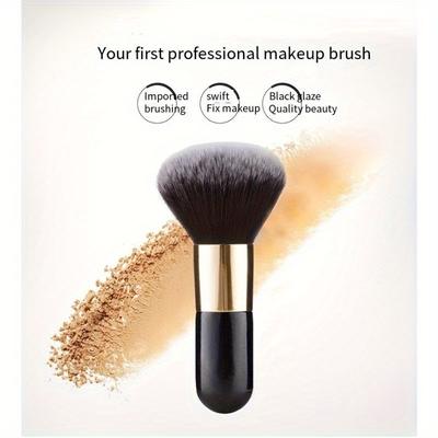 Pennello per Cipria Ultra-Morbido Setole Lunghe e Delicate per un'Applicazione Impeccabile del Trucco Ideale per Principianti Perfetto per Fondotinta, Fissaggio, Contouring e Blush