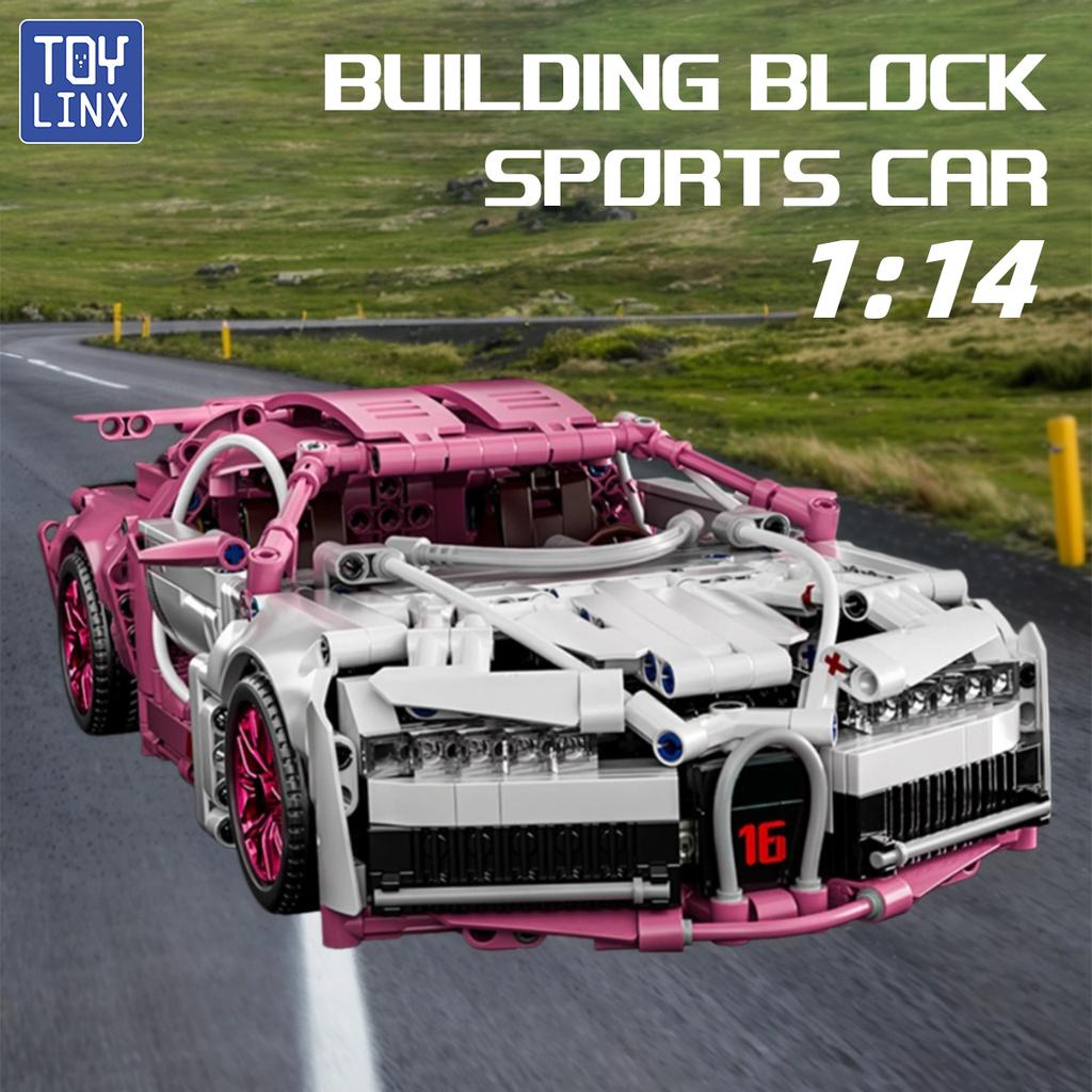 1:14 DIY Pink Building Blocks 1144PCS RC Car Roadster Building Blocks Assembled Building Blocks Car Toy for Children Easter Gift