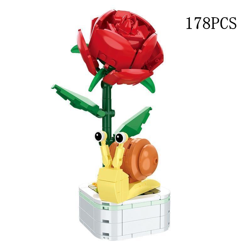 Kids Toy Building Block Flower Model Eternal Bouquet Creative Home Desk Plant Decoration Educational Toys For Kids Birthday Gift