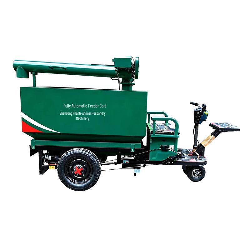 Electric Tricycle for Automatic Feed Loading and Lifting in Pig Farms