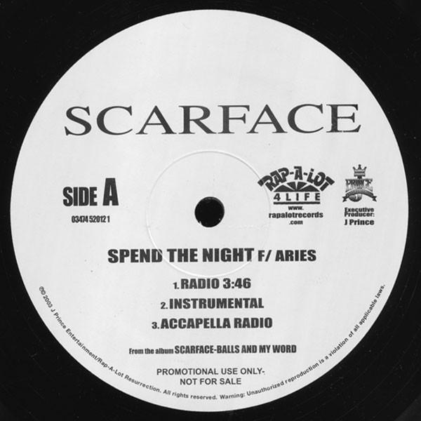 

12inch Record SCARFACE Spend The Night Only Your Mother 03474520121 RapALot 4 Lif 2003 US Rap HipHopRB Used